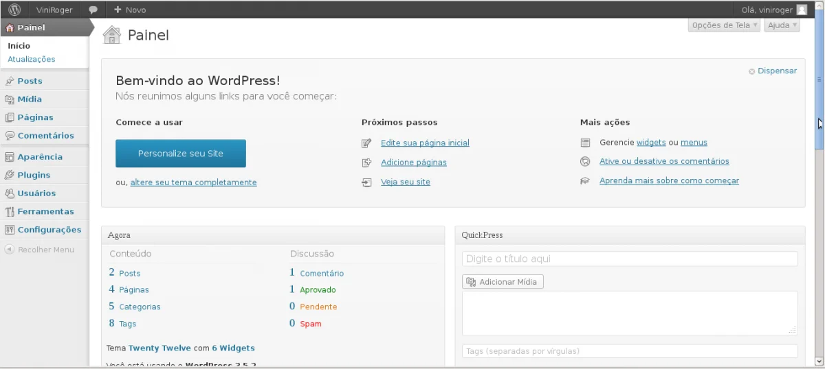 wordpress screen