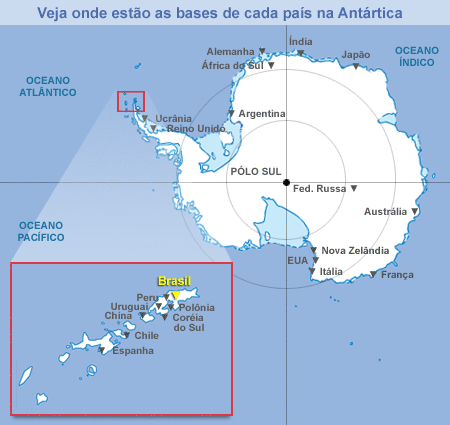 Mapa da Antártida (fonte: site Mega Arquivo)