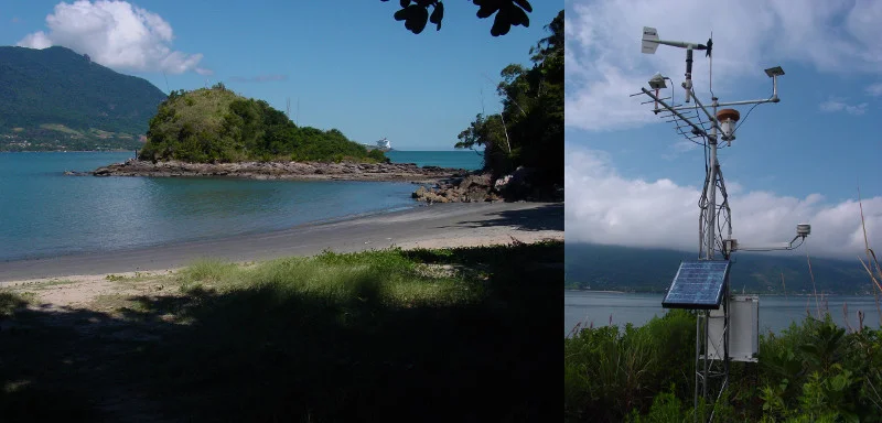 Ponta do Baleeiro e Estação Meteorológica Automática instalada em seu topo.