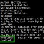 Tela de análise de HD do programa SMART