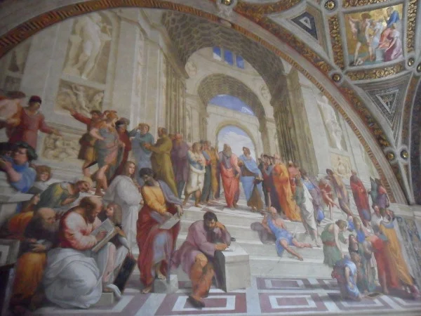 Pintura de Rafael, A Escola de Atenas (1509). Foto: ViniRoger.
