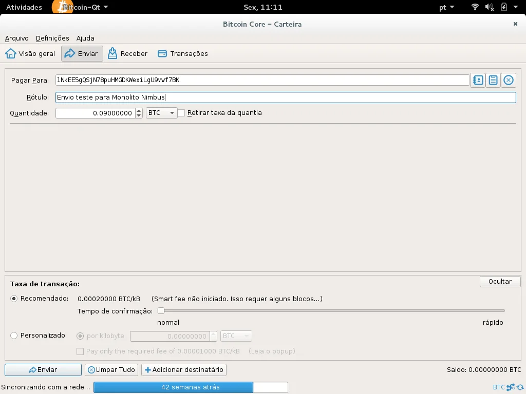 Guia prático – Bitcoin Core Wallet – Monolito Nimbus