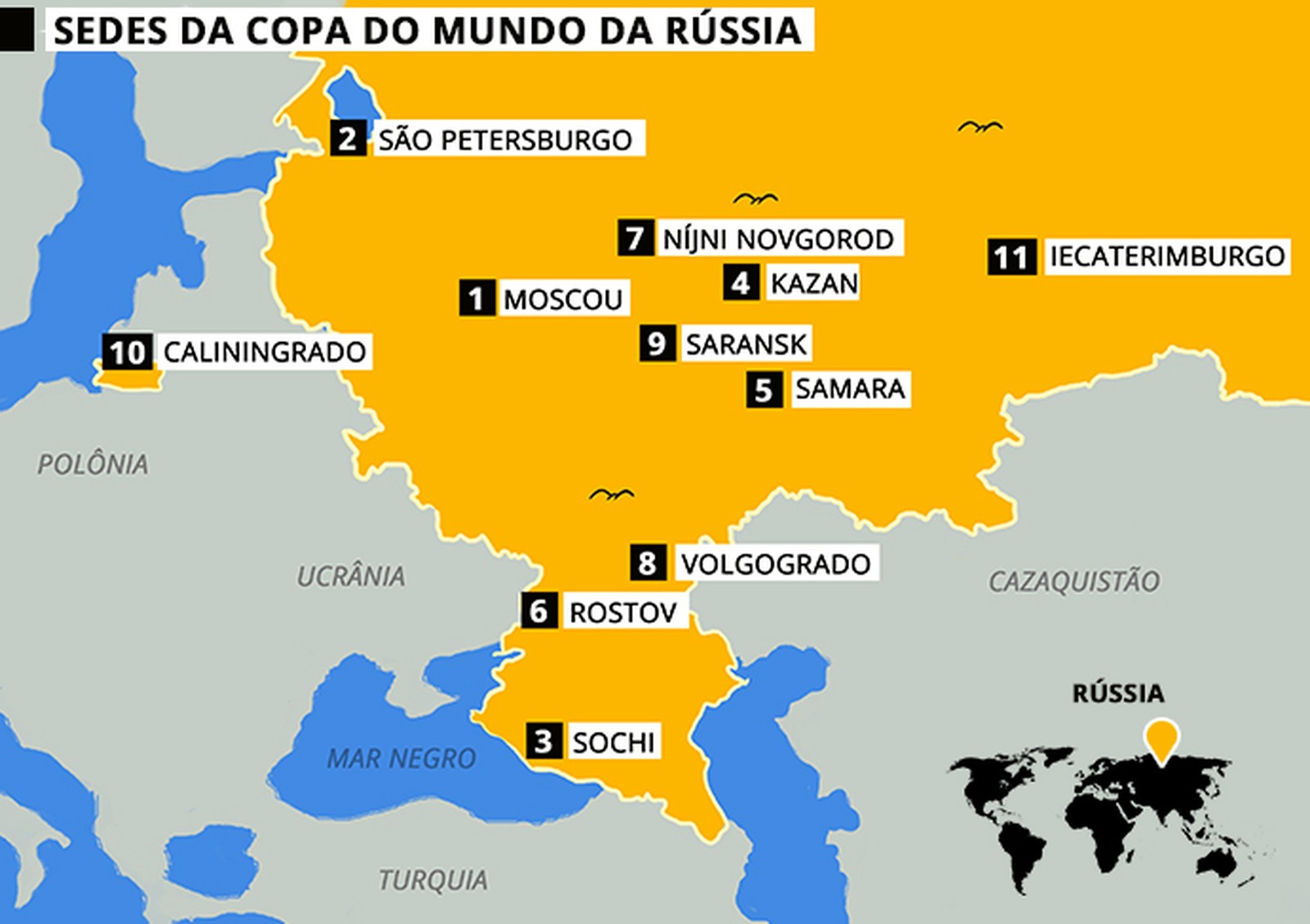 mapa das sedes