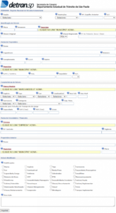 Tela de formulário RENAVAM do site do DETRAN-SP
