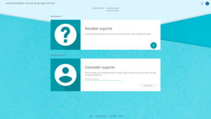 Tela de suporte remoto do Remote Desktop do Google Chrome