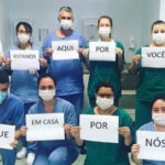 Profissionais da saúde fazem apelo para que população fique em casa. Fonte: Folha PE