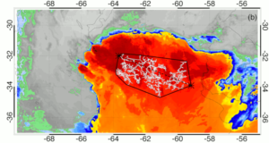 Imagem de satélite da duração recorde do relâmpago, Argentina, 4 de março de 2019