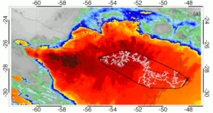 Imagem de satélite com extensão recorde do relâmpago, Brasil, 31 de outubro de 2018