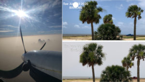 Imagens de Cancun (México) a 17 mil pés de altitude e de Biloxi (EUA). Fonte: Twitter (@Pepiny2k e @Weatheric)