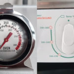 Termômetro de forno e botão seletor de temperatura do forno. Fotos: ViniRoger