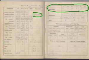 Folha da Caderneta de Observações Meteorológicas referente ao dia 25/06/1918. Fonte: Meteorópole https://meteoropole.com.br/2011/11/ja-ocorreu-neve-em-sao-paulo-sp/, cedido pela Estação Meteorológica do IAG/USP.