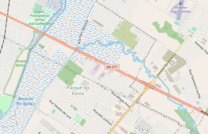 Região do acidente de 3 de agosto de 2020. Fonte: OpenStreetMap