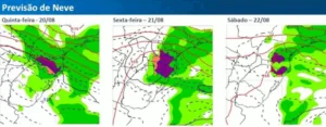 Previsão de neve do CPTEC. Fonte: CPTEC/INPE