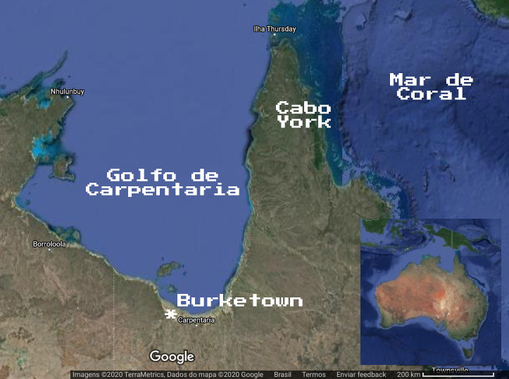 Mapa da região. Fonte: Adaptado de Google Maps