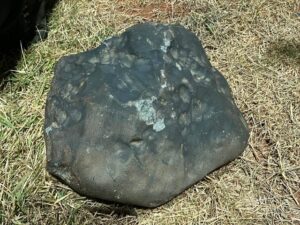 Meteorito com quase 40 kg que caiu no sertão pernambucano. Foto: Flávio Filo