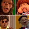 Charles, Fofão, Patropi e macaco Sócrates, todos personagens de Orival Pessini. Fotos: TV Globo