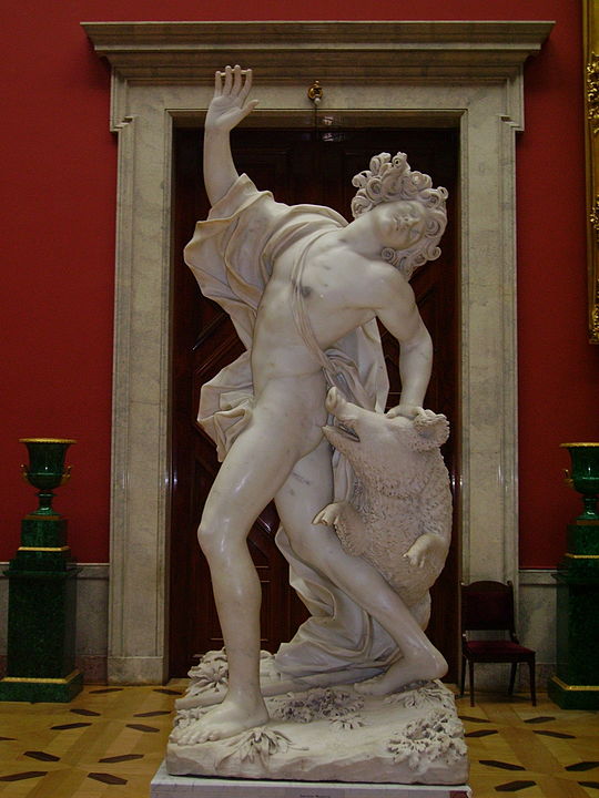 A morte de Adonis, por Giuseppe Mazzuoli (1709). Fonte: Wikipedia