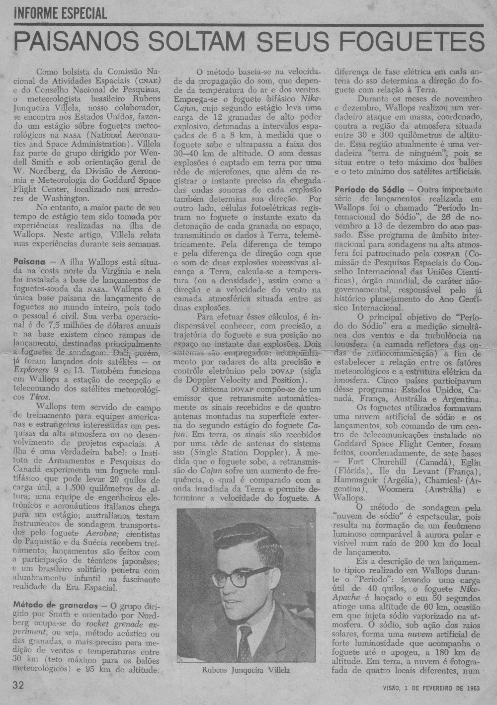 Primeira página do artigo de Villela na NASA