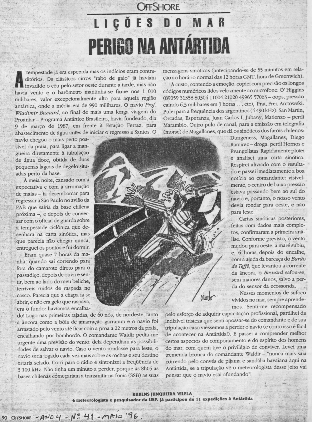 Artigo "Perigo na Antártida" na revista "Offshore" (clique na imagem para ampliar)