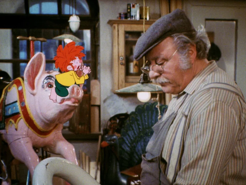 Pumuckl e Meister Eder na oficina. Fonte: Pumuckl Media