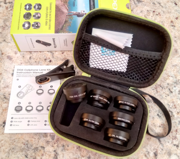 Kit de 6 lentes para câmera de smartphone. Foto: ViniRoger