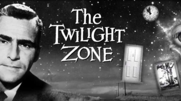 Arte com Rod Serling e abertura de "Além da Imaginação" (1959)