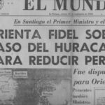 Primeira página de jornal cubano anunciando chegada de furacão Inez (set 1966)