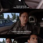 Meme de Michael e Dwight discutindo sobre as nuvens. Fonte: The Office