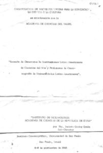 Reunião de Oceanografia da UNESCO (set 1965) parte 1