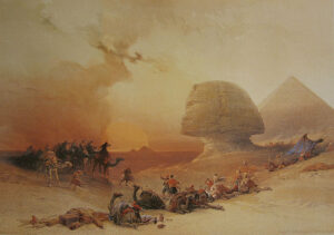 "O Simum sobre o Deserto", pintura de David Roberts (1838). Fonte: Wikipedia