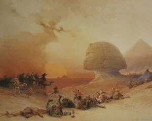 "O Simum sobre o Deserto", pintura de David Roberts (1838). Fonte: Wikipedia