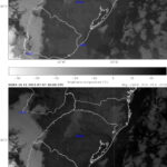 Imagens dos canais 7 e 13 (GOES-16) com pontos de observação em superfície considerados.