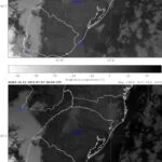 Imagens dos canais 7 e 13 (GOES-16) com pontos de observação em superfície considerados.