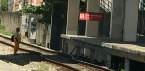 Trecho do trilho dilatado próximo à estação Cosmos, na zona oeste do Rio. Fonte: Reprodução/Facebook