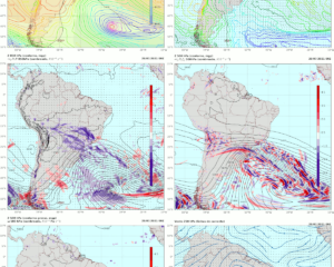 Mapas gerados para 29/07 00Z, horário aproximado de evento precipitações de inverno na região sul e geada na madrugada correspondente em outros locais da mesma região