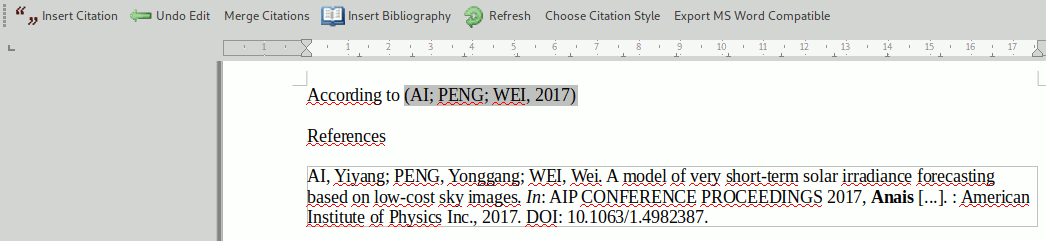 Citation plugin do Mendeley para LibreOffice