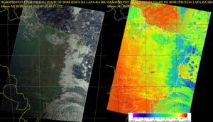 Imagens RGB e termal de uma passagem do satélite Meteor
