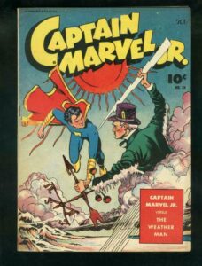 Capa da HQ Captain Marvel Jr. #24, que contém a história Captain Marvel Jr. vs The Weather Man. Fonte: dtacollectibles