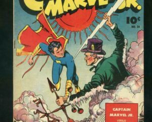 Capa da HQ Captain Marvel Jr. #24, que contém a história Captain Marvel Jr. vs The Weather Man. Fonte: dtacollectibles