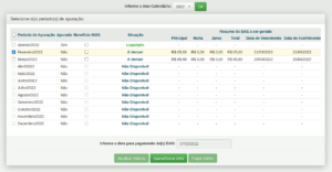 Tela de situação e de geração de DAS para MEI consultada na data sugerida de pagamento (passo 3)
