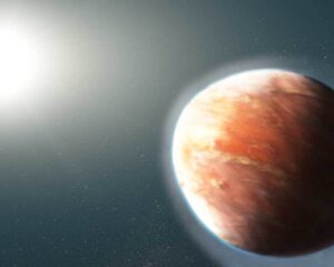 Ilustração artística do planeta WASP-121 b. Imagem: NASA, ESA e J. Olmsted (STScI)