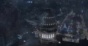 "Aerolito" de granizo acertando torre do "Congreso de la Nación Argentina". Créditos: Netflix