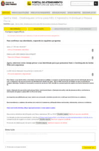 Tela do Portal 156 para pedido de desbloqueio de Senha Web para MEI usando "Protocolo assinado e digitalizado" (passo 4b)