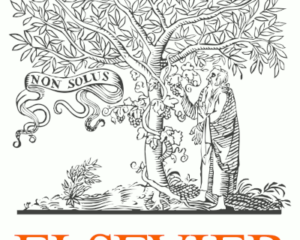 Logotipo da Elsevier, adaptado de "Discorsi e Dimostrazioni Matematiche Intorno a Due Nuove Scienze" (Galileu Galilei) publicada em Leiden em 1638.