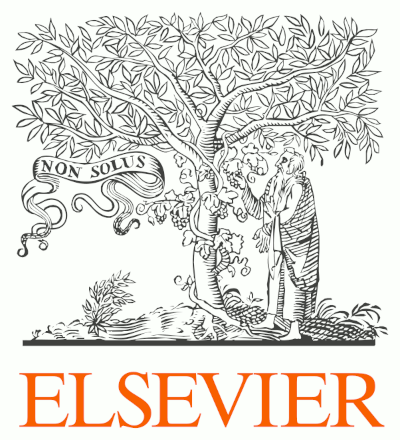 Logotipo da Elsevier, adaptado de "Discorsi e Dimostrazioni Matematiche Intorno a Due Nuove Scienze" (Galileu Galilei) publicada em Leiden em 1638.