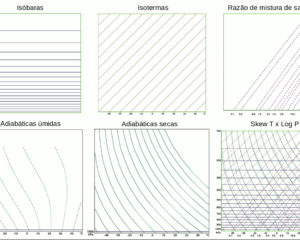 Figura 1 - Linhas que compõem diagrama "skew-T" (adaptado de COMET).