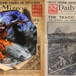 Capa do álbum "The Book of Souls" e a capa do jornal Daily Mirror sobre o acidente