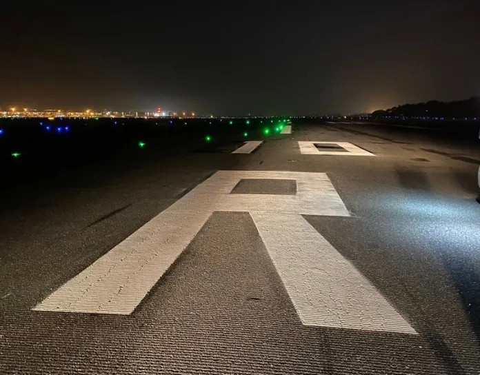 Nova marcação na pista de GRU. Fonte: GRU/Divulgação