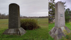 Campo de Bagatelle e estela comemorativa do voo de Santos Dumont. Fotos: ViniRoger