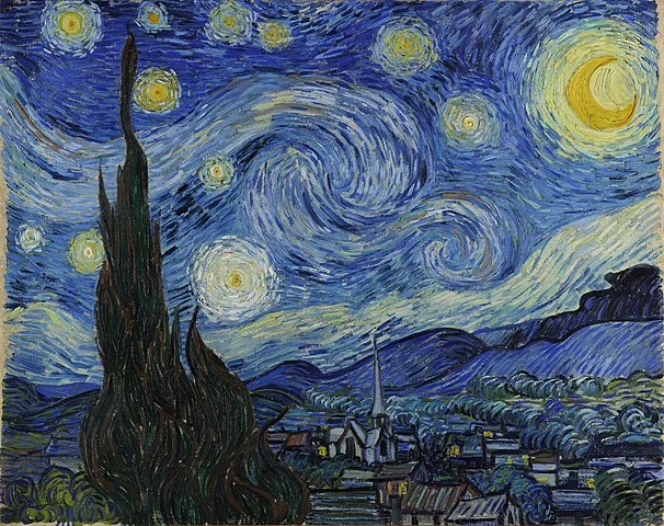 Vincent van Gogh, De sterrennacht (1889). Fonte: Wikipedia